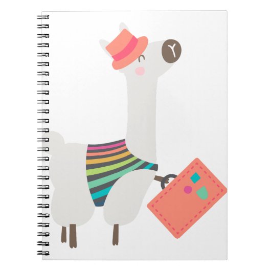 Alpaca und Suitcase Notizblock (Vorderseite)