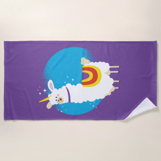 Alpaca Unicorn Strandtuch (Vorderseite)