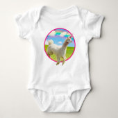 Alpaca Unicorn unter Rainbow Sky Baby Strampler (Vorderseite)
