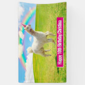 Alpaca Unicorn unter Rainbow Sky Banner (Vertikal)
