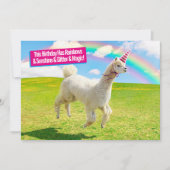Alpaca Unicorn unter Rainbow Sky Einladung (Vorderseite)