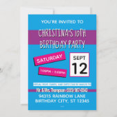 Alpaca Unicorn unter Rainbow Sky Einladung (Rückseite)