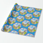 Alpaca Unicorn unter Rainbow Sky Geschenkpapier (Ungerollt)