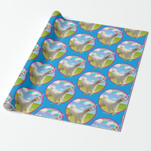 Alpaca Unicorn unter Rainbow Sky Geschenkpapier