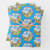 Alpaca Unicorn unter Rainbow Sky Geschenkpapier Set (Beispiel)