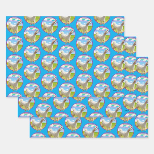Alpaca Unicorn unter Rainbow Sky Geschenkpapier Set (Set)