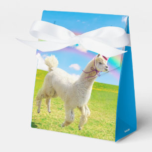 Alpaca Unicorn unter Rainbow Sky Geschenkschachtel