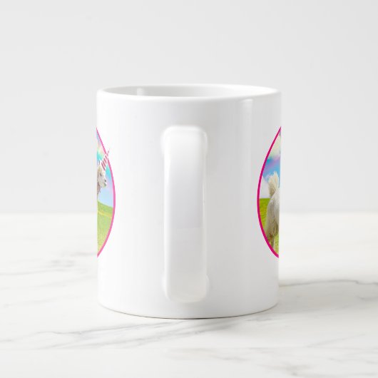 Alpaca Unicorn unter Rainbow Sky Jumbo-Tasse (Rückseite)