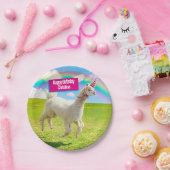 Alpaca Unicorn unter Rainbow Sky Pappteller (Party)