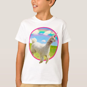 Alpaca Unicorn unter Rainbow Sky T-Shirt