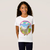 Alpaca Unicorn unter Rainbow Sky T-Shirt (Vorne ganz)
