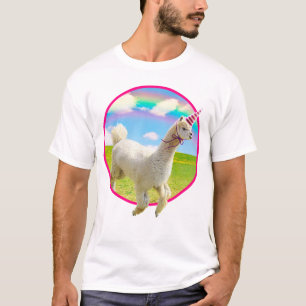 Alpaca Unicorn unter Rainbow Sky T-Shirt