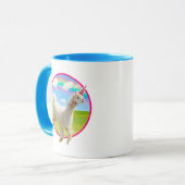 Alpaca Unicorn unter Rainbow Sky Tasse (Vorderseite Links)