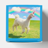 Alpaca Unicorn unter Regenbogen Himmel Geschenkschachtel (Oben)