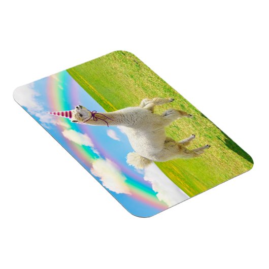 Alpaca Unicorn unter Regenbogen Himmel Magnet (Rechte Seite)