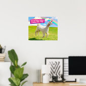 Alpaca Unicorn unter Regenbogen Himmel Poster (Heimbüro)