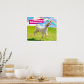 Alpaca Unicorn unter Regenbogen Himmel Poster (Küche)