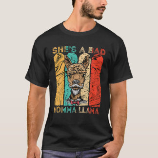 Alpaca Vintage She's A Bad Momma Llama Mommy Mothe T-Shirt