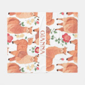 Alpaca Wasserfarbe Personalisiertes Muster Fleecedecke (Vorderseite (Horizontal))