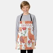 Alpaca Wasserfarbe Personalisiertes Muster Schürze (Getragen)