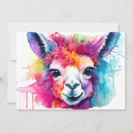 Alpaca Watercolor #217 Feiertagskarte