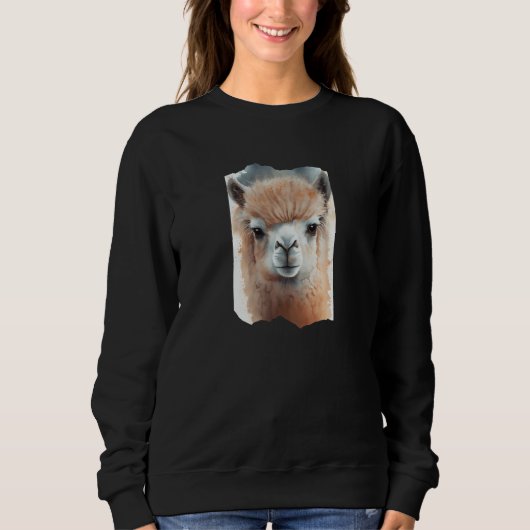 Alpaca Watercolor Illustration Sweatshirt (Vorderseite)