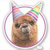 Alpaca Wear Party Hats Aufkleber (Vorderseite)