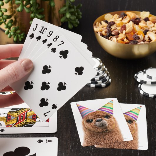 Alpaca Wear Party Hats Spielkarten (In Situ)