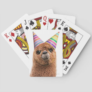 Alpaca Wear Party Hats Spielkarten