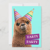 Alpaca Webereihats Party Einladung (Vorderseite)