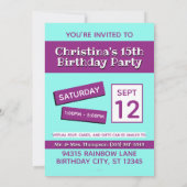 Alpaca Webereihats Party Einladung (Rückseite)