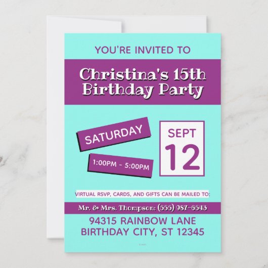 Alpaca Webereihats Party Einladung (Rückseite)