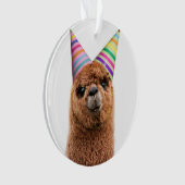 Alpaca Webereihats Party Ornament (Vorderseite)