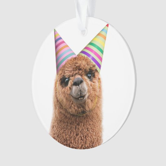 Alpaca Webereihats Party Ornament (Vorderseite)