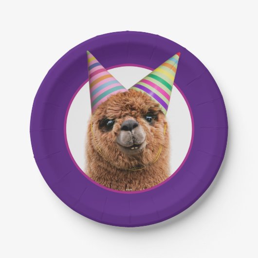 Alpaca Webereihats Party Pappteller (Vorderseite)