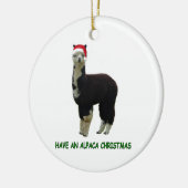 Alpaca Weihnachten Keramik Ornament (Links)