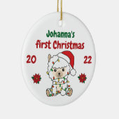 Alpaca Weihnachten Winter Babys erste Weihnachten Keramik Ornament (Rechts)