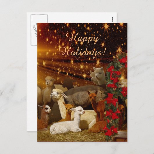 Alpaca Weihnachts Postkarten (Vorne/Hinten)