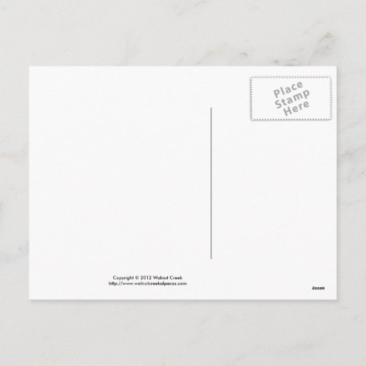 Alpaca Weihnachts Postkarten (Rückseite)