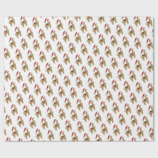Alpaca Weihnachtsgeschenk Wrapping Paper Geschenkpapier (Flach)