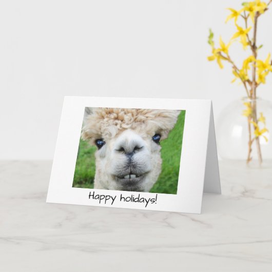Alpaca Weihnachtskarte Karte (Gelbe Blume)