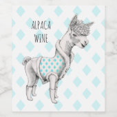 Alpaca Wein (oder Sparkling Wine) Flaschenetikett Weinetikett (Einzelnes Label)