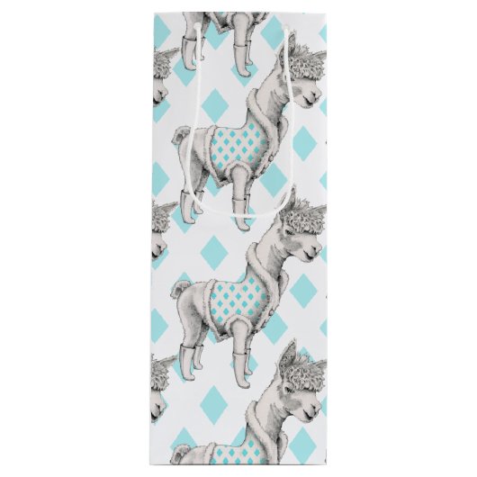 Alpaca Weinbeutel Geschenktüte Für Weinflaschen (Vorderseite)