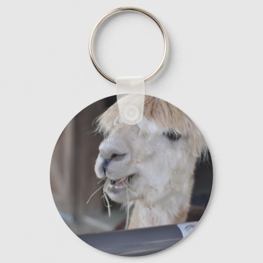 Alpaca, weiß schlüsselanhänger (Vorderseite)