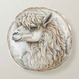 Alpaca Wild Tame und Zeitlose Sammlung Rundes Kissen