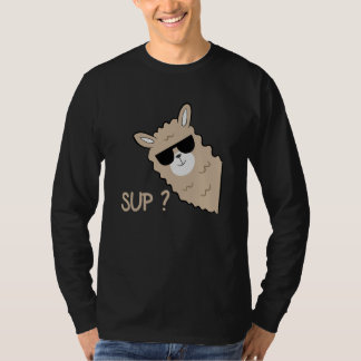Alpaca with glasses saying llama T-Shirt