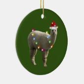 Alpaca With Hat Lights Christmas Keramik Ornament (Rechts)