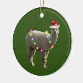 Alpaca With Hat Lights Christmas Keramik Ornament (Links)