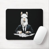 Alpaca Working Writing Motif Drawing Animal Art Al Mousepad (Mit Mouse)