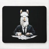 Alpaca Working Writing Motif Drawing Animal Art Al Mousepad (Vorne)